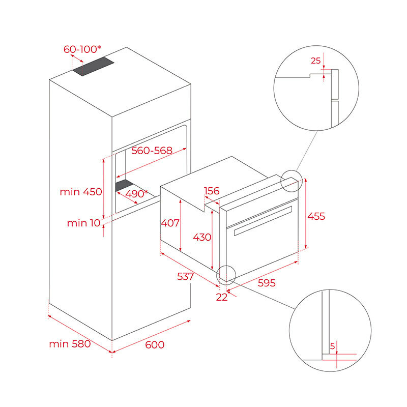 Horno compacto integrable Teka HLC 8440 C FBK – 40 L, Multifunción y microondas, HydroClean ECO