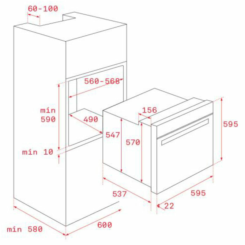 Horno multifunción integrable Teka HRB 6300 VN – 70 L, Clase A, HydroClean PRO