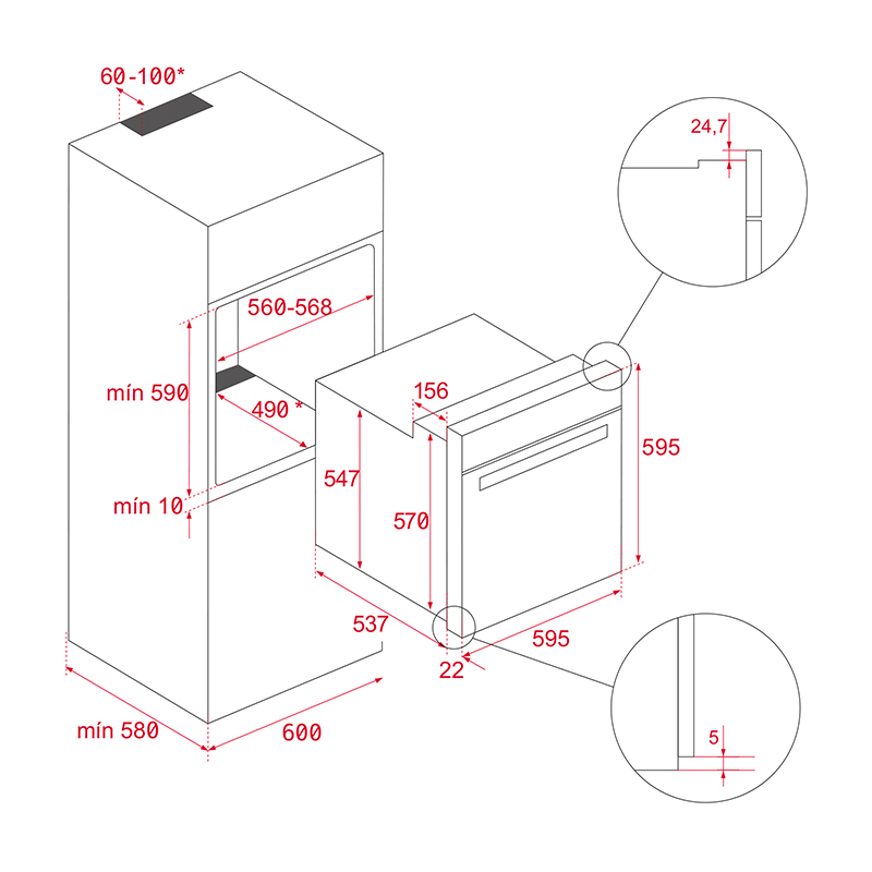 Horno multifunción Teka HSB6150 – 70 L, Integrable, Clase A