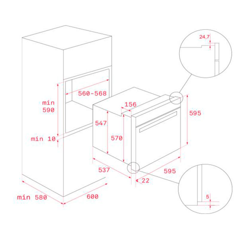 Horno integrable Teka HSB 6360 P – 71 L, HydroClean PRO, A+