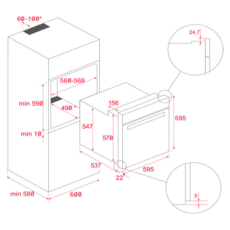 Horno integrable Teka HSB 6648 EasySteam – 71 L, A+, Vapor EasySteam