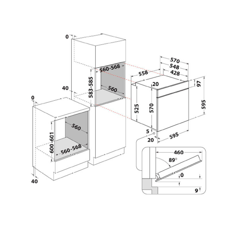Horno encastrable Whirlpool OMSR58RU1SB – Steam+, 71 L, Pirolítico