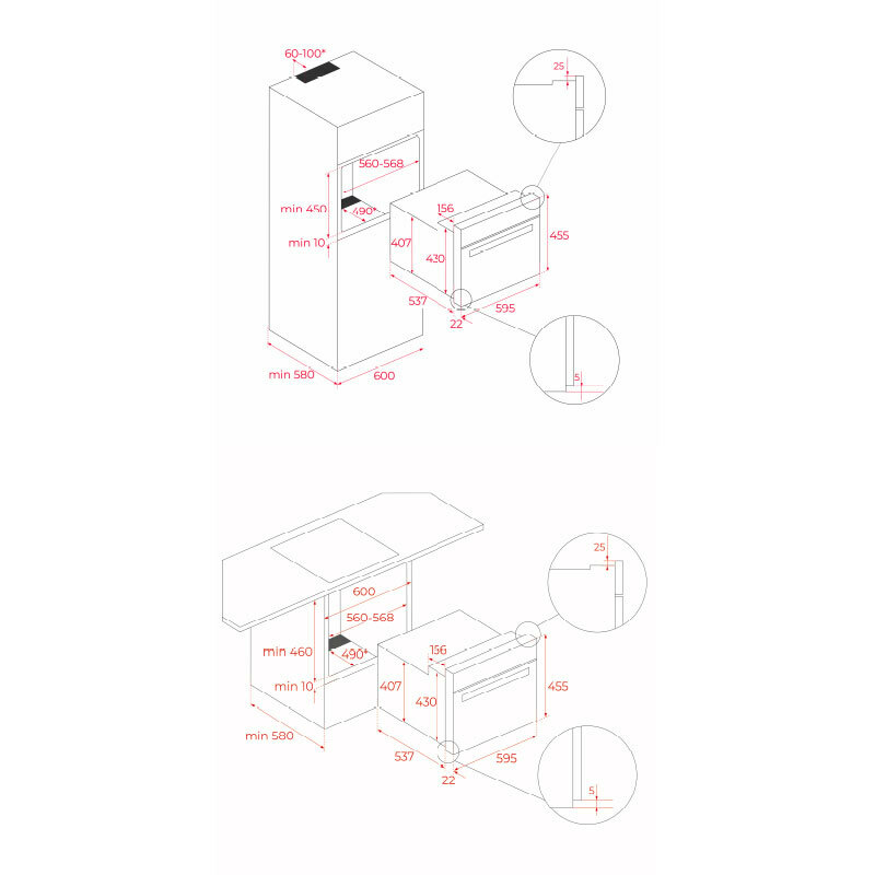 Horno compacto integrable Teka HLC84G1CBM – Horno+microondas, 40 L, HydroClean ECO