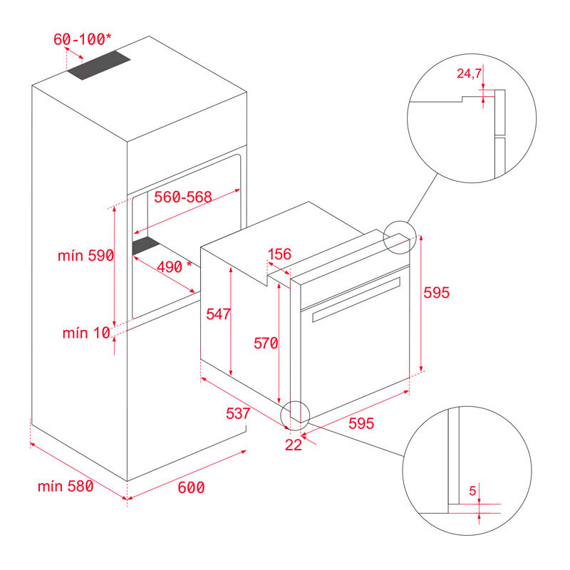 Horno integrable Teka HSB 625 P S – Pirolítico, 71 L, Multifunción