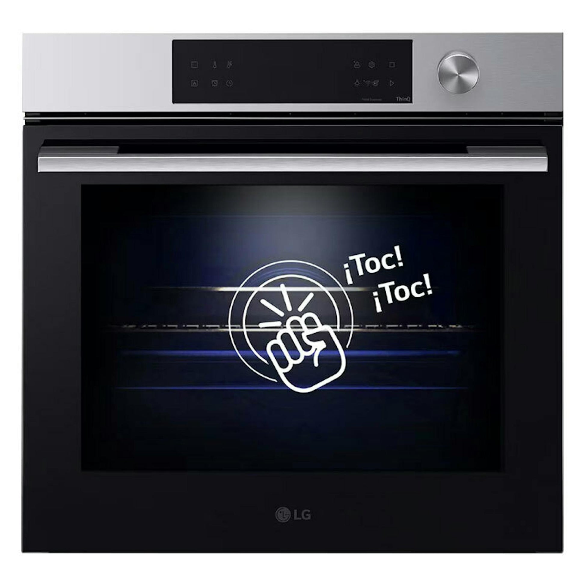 Horno LG WSED7612S de acero inoxidable, vista frontal