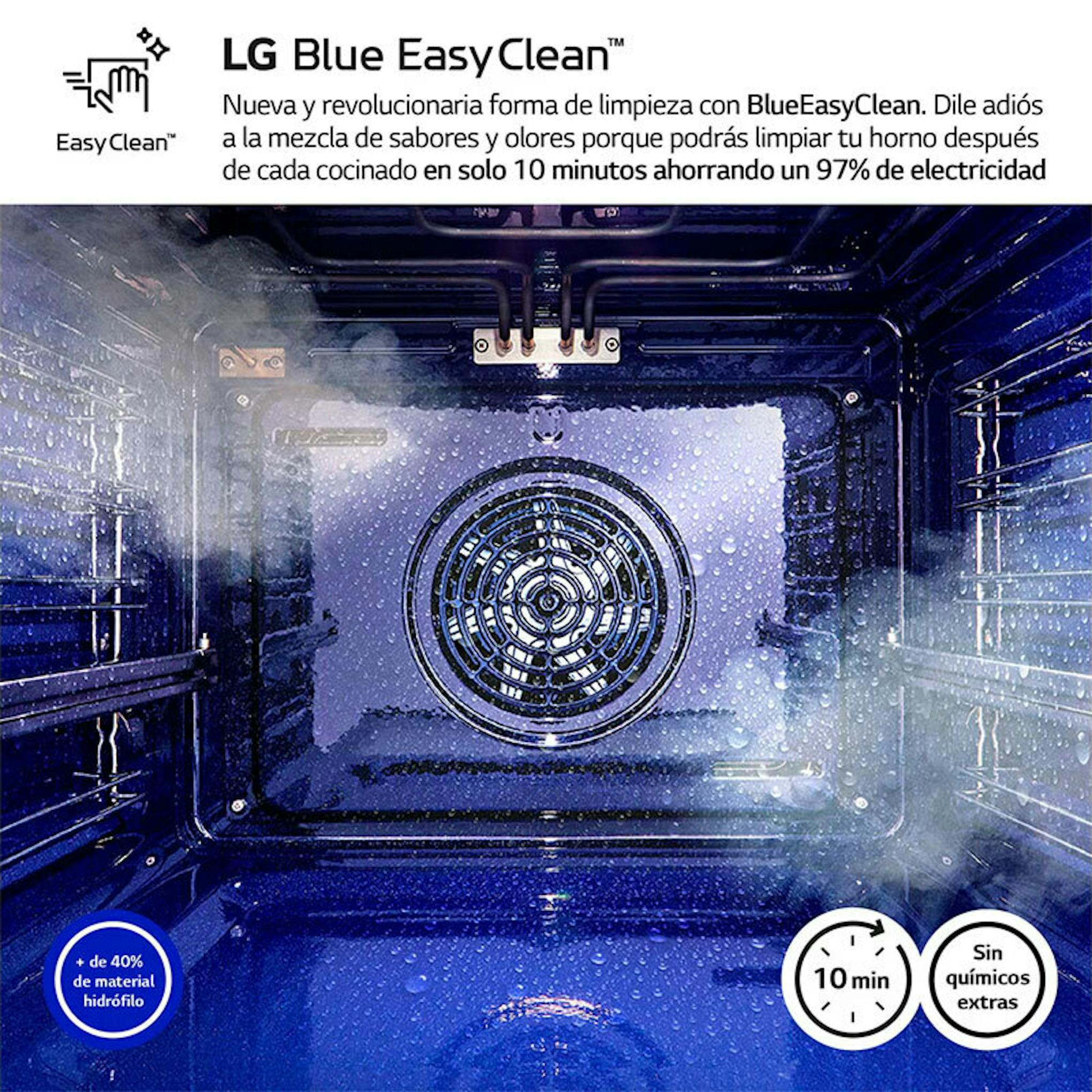 Interior del horno LG WSED7612S con sistema Blue EasyClean