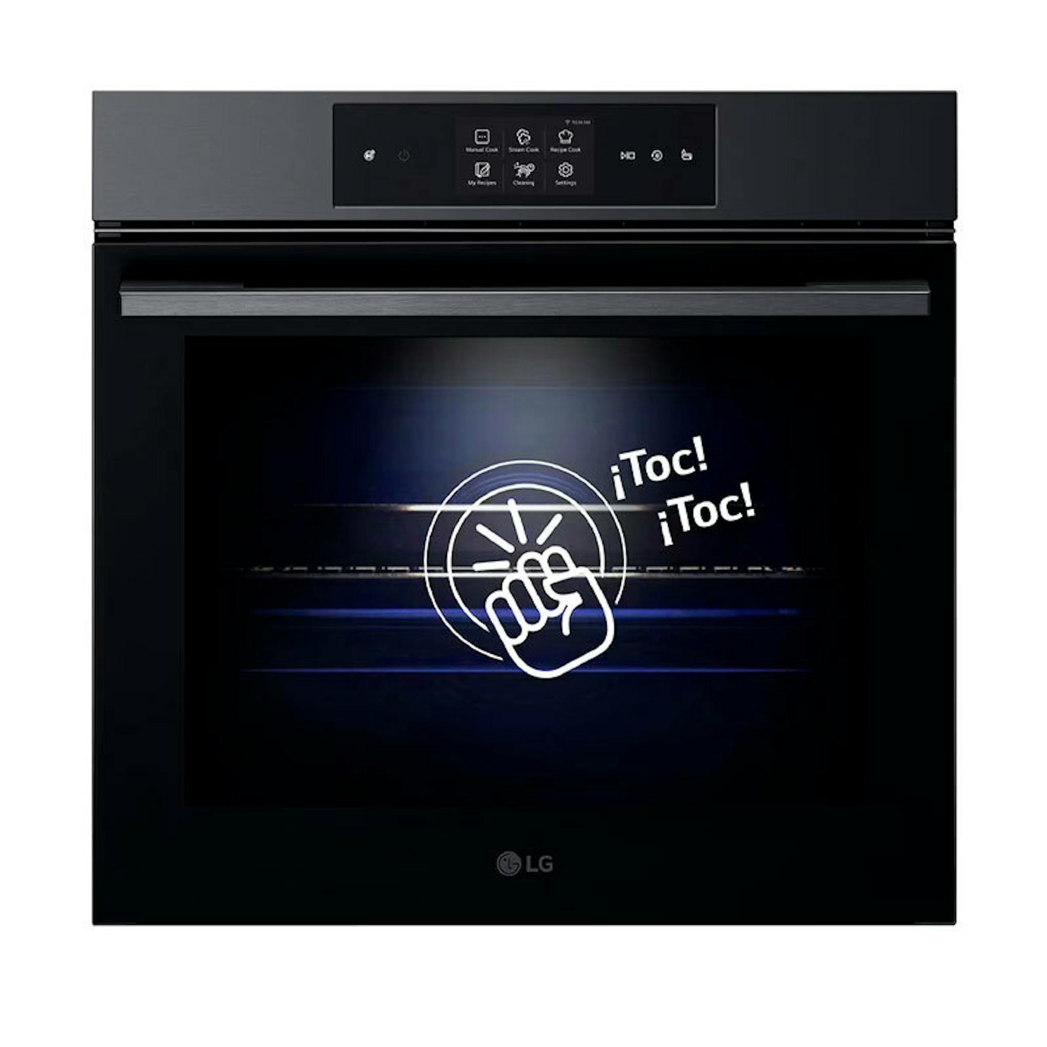 Horno a vapor LG WSED7665B negro, vista frontal