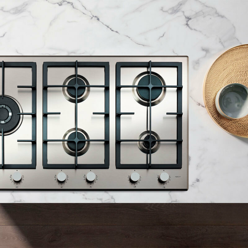 Placa de gas Whirlpool GMAL9522/IXL – 5 quemadores, central 4.000 W, acabado inox iXelium