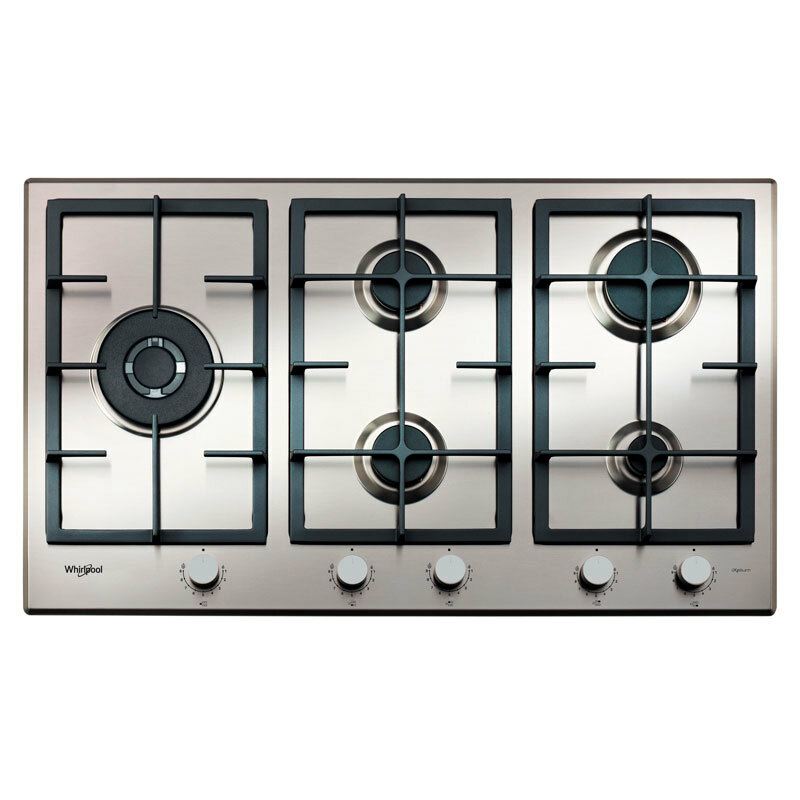 Placa de gas Whirlpool GMAL9522/IXL – 5 quemadores, central 4.000 W, acabado inox iXelium