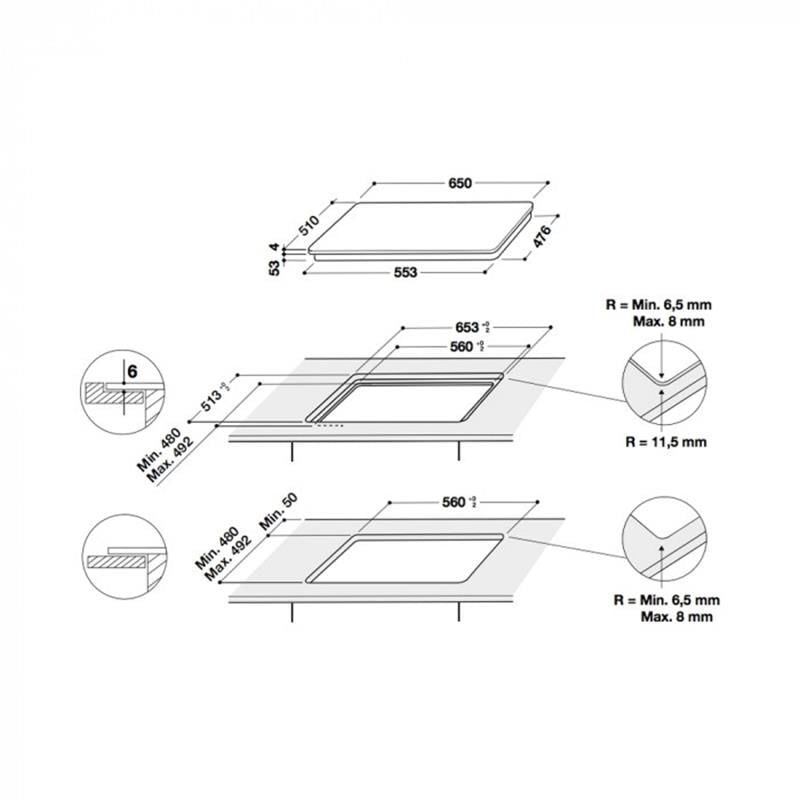 Placa de inducción Whirlpool SMO 658C/BT/IXL – FlexiFull, 7.400 W Booster, iXelium