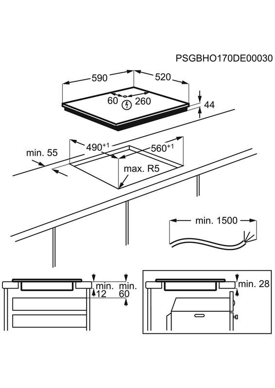 Placa de inducción AEG ILB63445FB – 3 zonas flex, zona 28 cm ampliable, PowerBoost