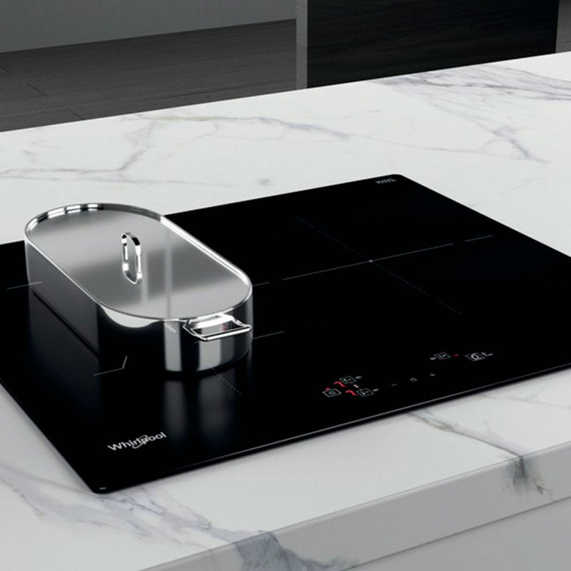 Placa de inducción Whirlpool WB Q4860 NE – 3 zonas, zona gigante 30 cm, Power Management 7.200 W