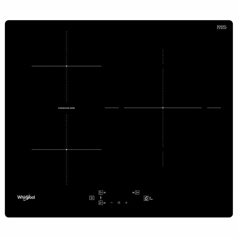 Placa de inducción Whirlpool WB Q4860 NE – 3 zonas, zona gigante 30 cm, Power Management 7.200 W