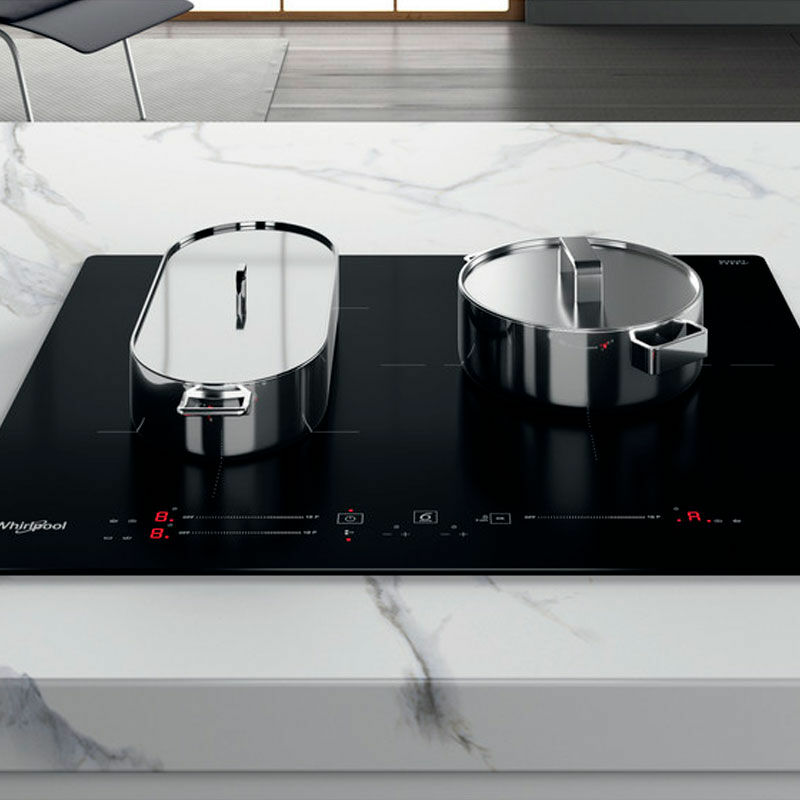 Placa de inducción Whirlpool WBS5560NE – 3 zonas (30 cm), 7200 W, Control táctil