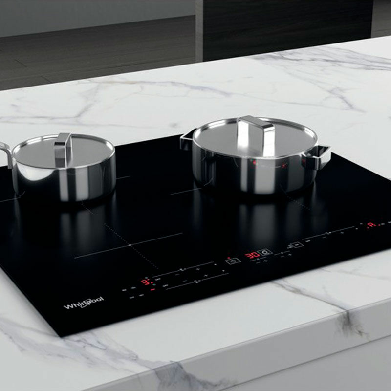 Placa de inducción Whirlpool WSB2360BF – 3 zonas, 7200 W, Booster