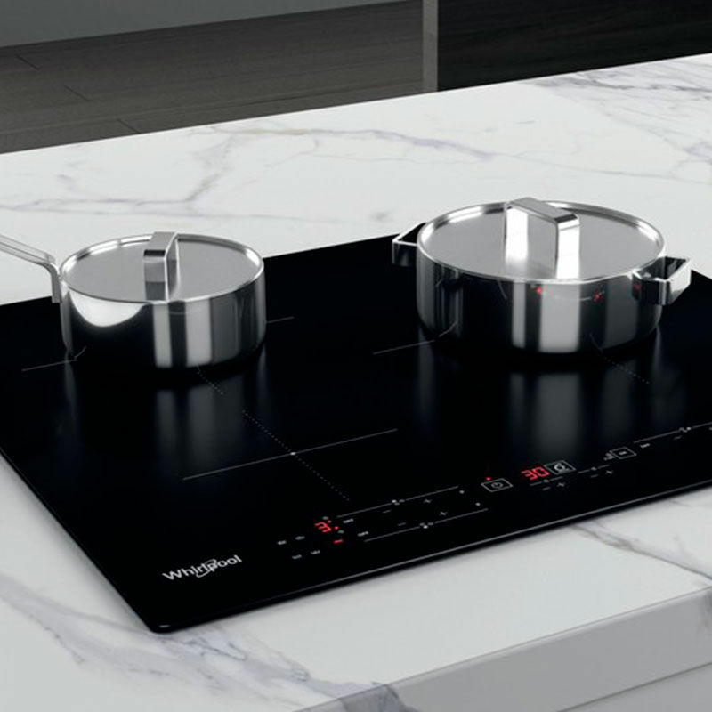 Placa de inducción Whirlpool WSB4760NE – 3 zonas, 7.200 W, Control táctil