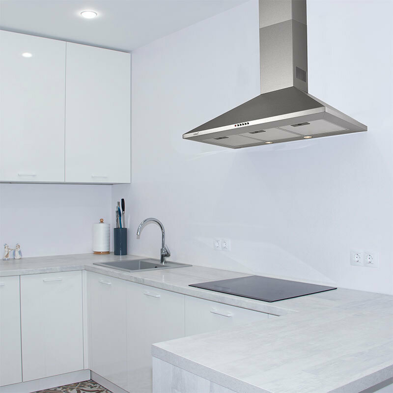 Campana decorativa pared Cata OMEGA900X/L – 90 cm, 645 m³/h, Inox