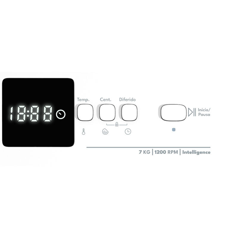 Lavadora de carga frontal Exquisit WMW7120-770A – 7 kg, Clase A, Inverter 1.200 rpm
