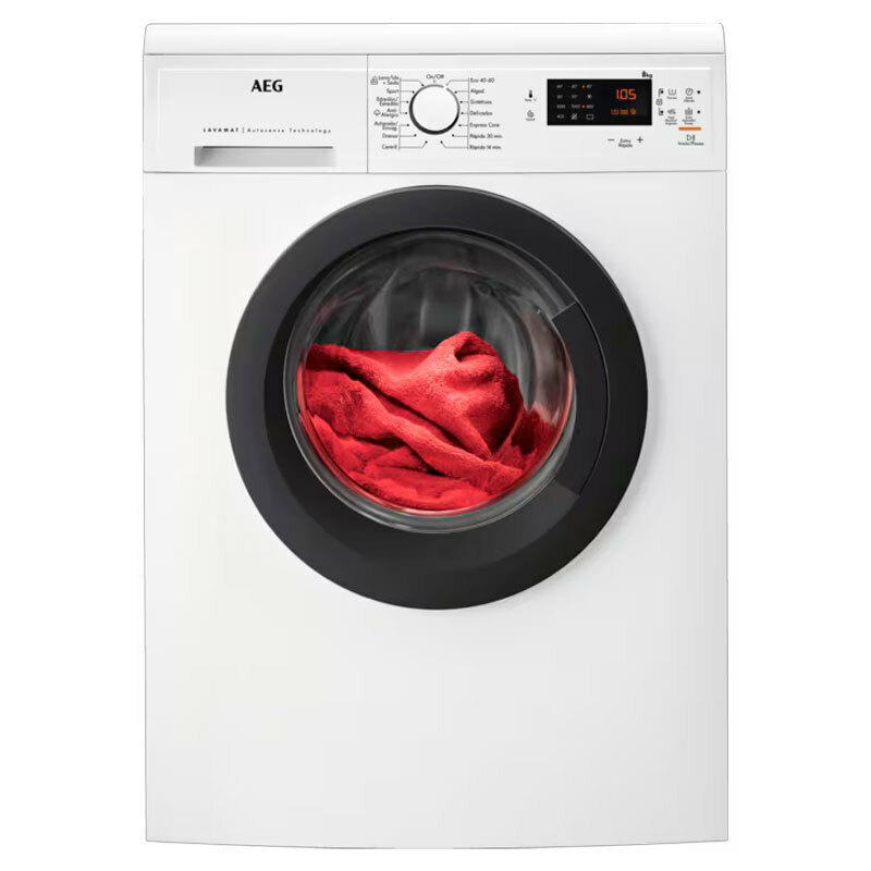 Lavadora frontal AEG LFA5I82RE – 8 kg, 1.200 rpm, Clase A
