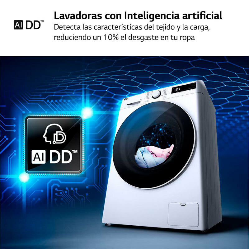 Lavadora carga frontal LG F2WR5S08A0W – 8 kg, AI Direct Drive, Vapor