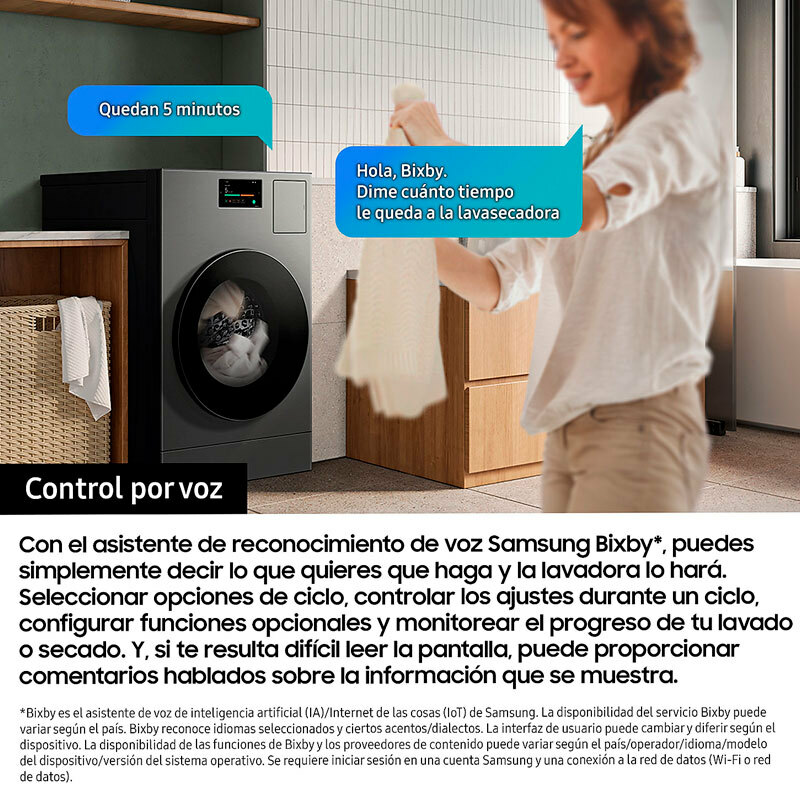 Lavadora carga frontal Samsung WF90F09C4SU3 – 9 kg, 1.400 rpm, Dosificación automática