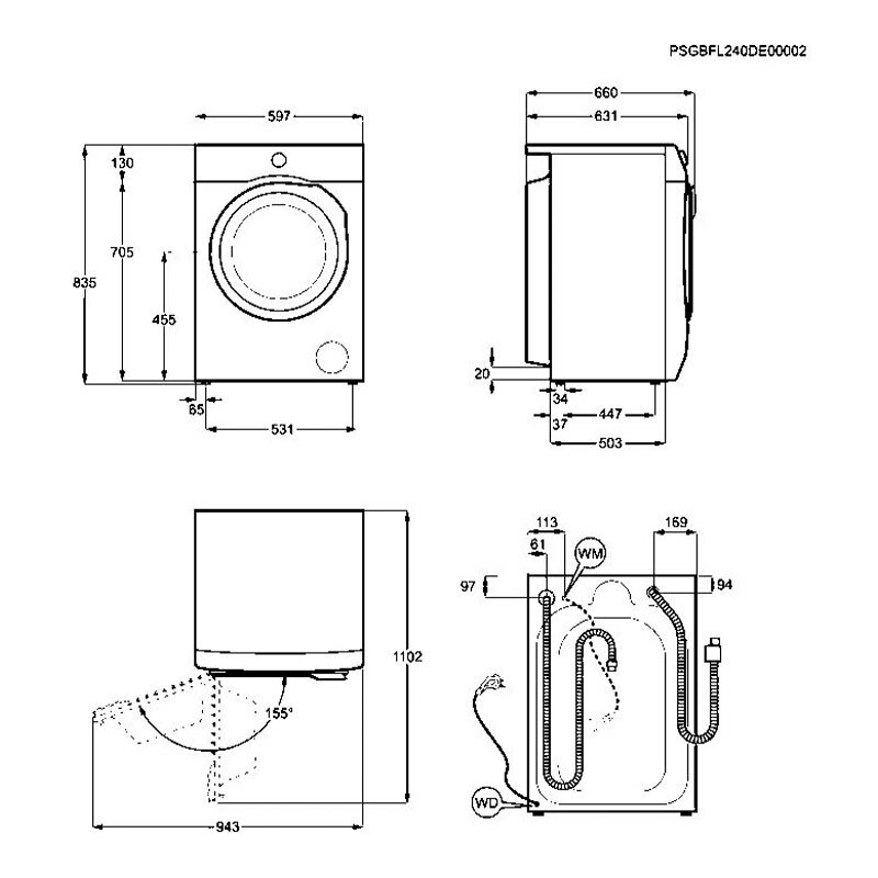 Lavadora AEG LFR7304L4B – 11 kg, ProSteam y AutoDose, Motor Inverter