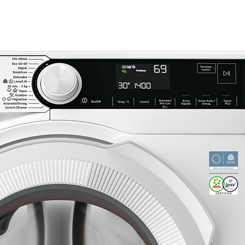 Lavadora carga frontal AEG LFR7394N2B – 9 kg, Clase A, Función vapor