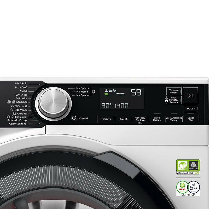 Lavadora libre instalación AEG LFSR8514L6O – 10 kg, 1.400 rpm, Conectividad My AEG