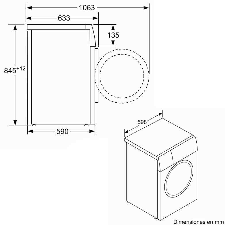 Lavadora carga frontal Balay 3TS282B – 8 kg, 1.200 rpm, Clase A