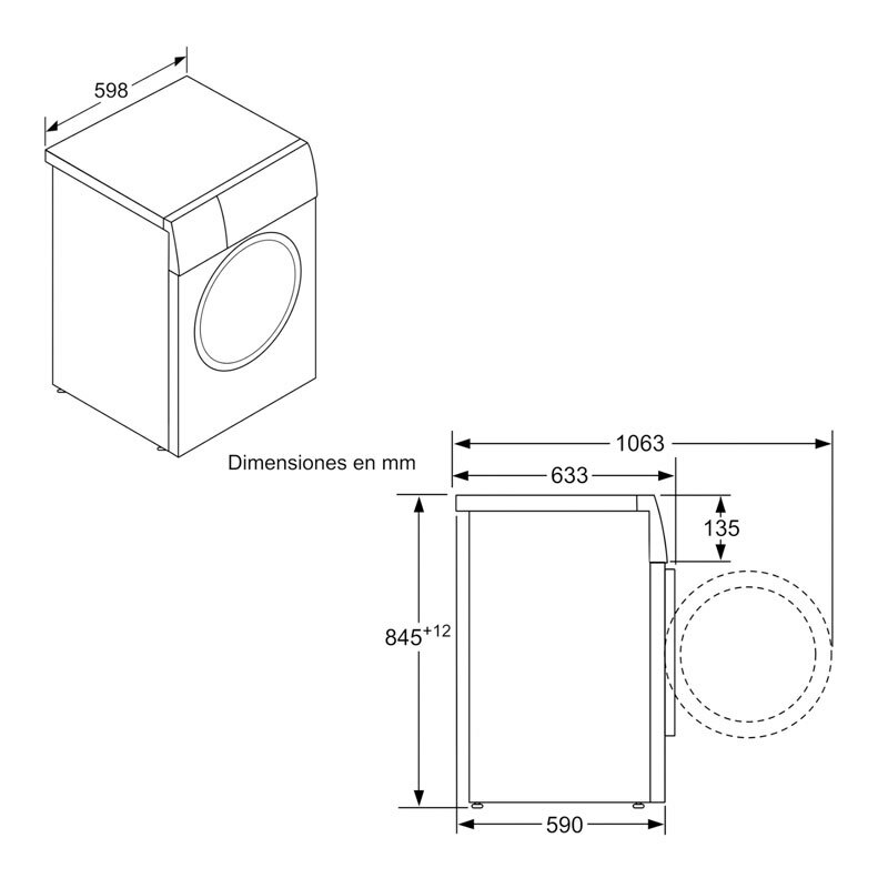 Lavadora carga frontal Balay 3TS282X – 8 kg, Clase A, 1.200 rpm