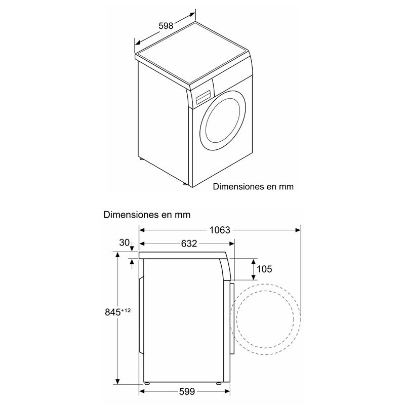 Lavadora Balay 3TS384XT – 8 kg, 1.400 rpm, Home Connect