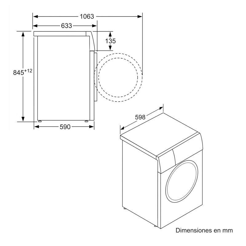 Lavadora de carga frontal Bosch WAN28200ES – 8 kg, 1.400 rpm, Clase A