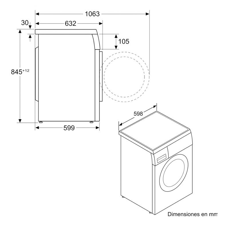 Lavadora carga frontal Bosch WUU28T66ES – 9 kg, 1.400 rpm, Clase A