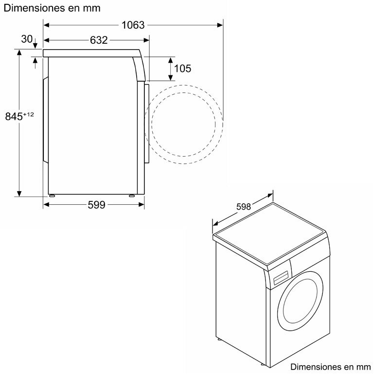 Lavadora carga frontal Bosch WUU28T68ES – 9 kg, 1.400 rpm, Clase A