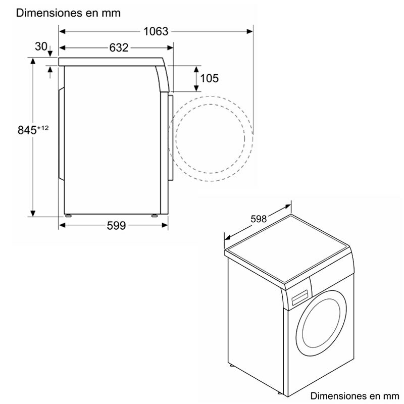 Lavadora Bosch Serie 6 WUU28T6KES – 9 kg, 1.400 rpm, Clase A
