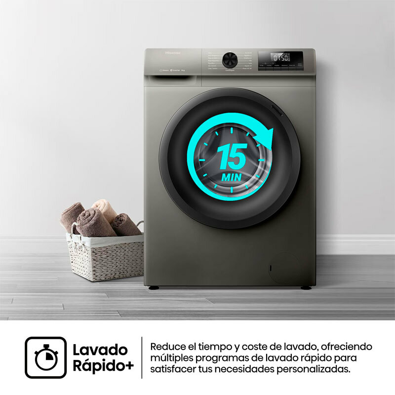 Lavadora Hisense WF1Q8041BT – 8 kg, 1.400 rpm, Clase A