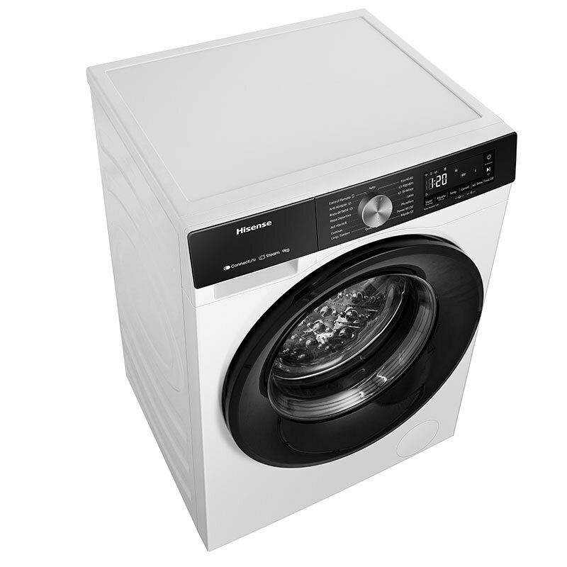 Lavadora carga frontal Hisense WF3S9043BW3 – 9 kg, Motor Inverter, Vapor y WiFi