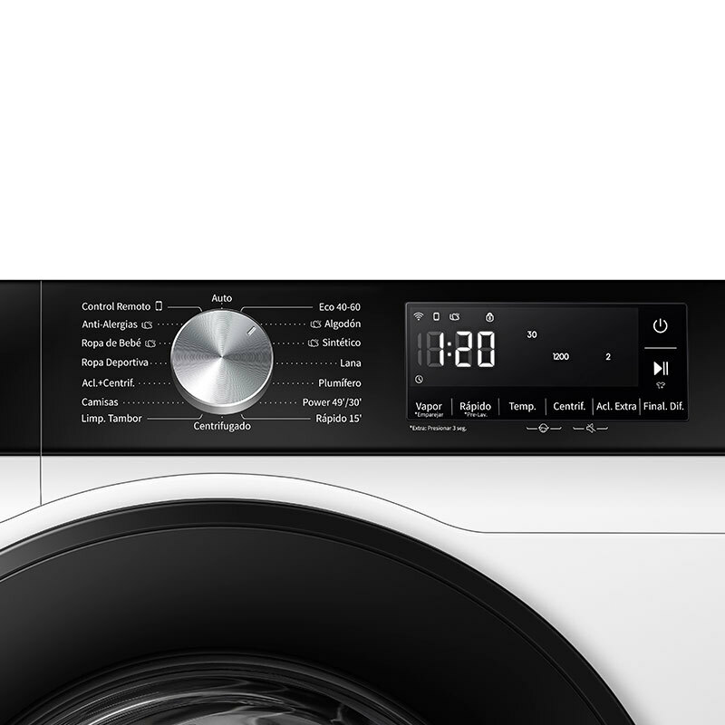 Lavadora carga frontal Hisense WF3S9043BW3 – 9 kg, Motor Inverter, Vapor y WiFi