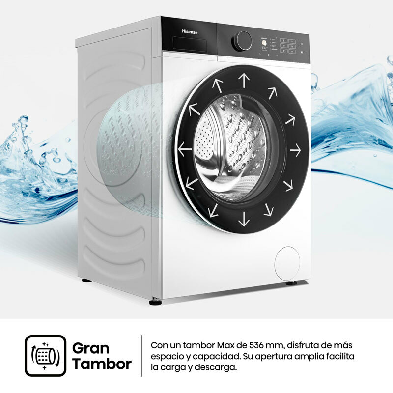 Lavadora carga frontal Hisense WF5i1045BWQ – 10,5 kg, Clase A, Wi‑Fi