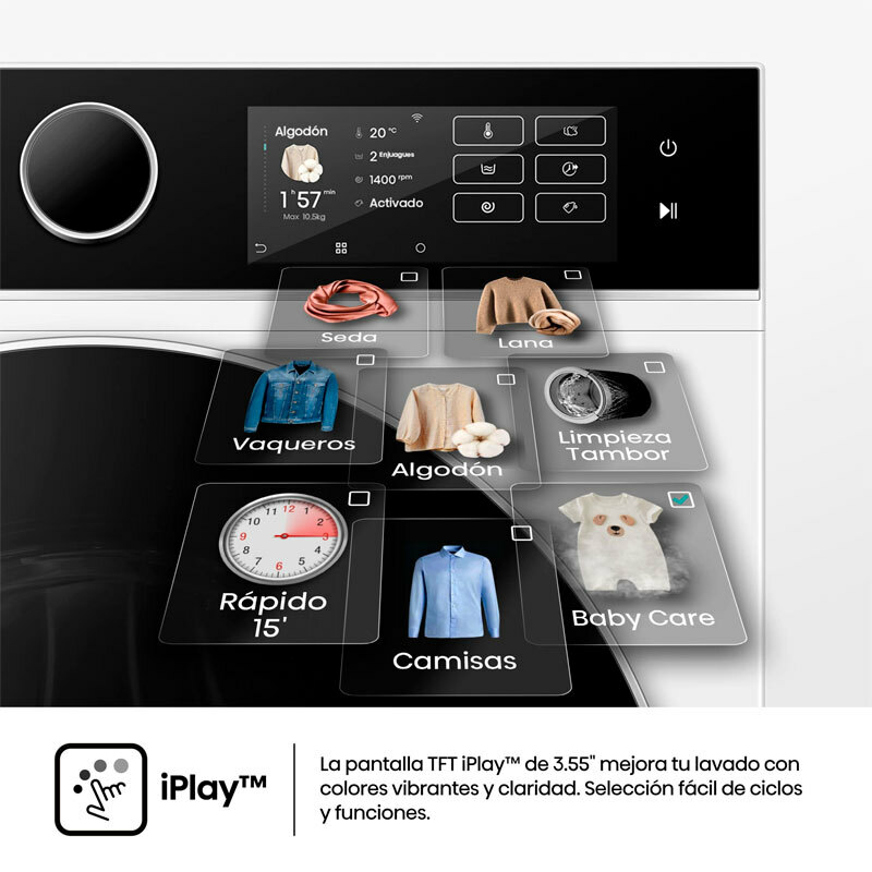 Lavadora carga frontal Hisense WF5i1045BWQ – 10,5 kg, Clase A, Wi‑Fi