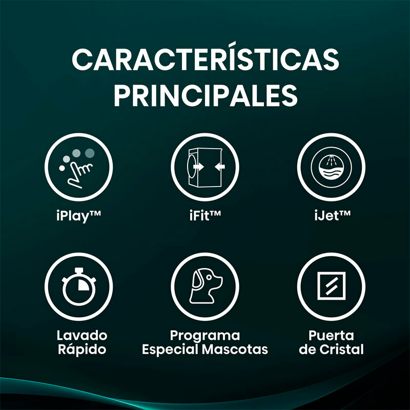 Lavadora Hisense WF5I8043BWF – 8 kg, Clase A, 1.400 rpm