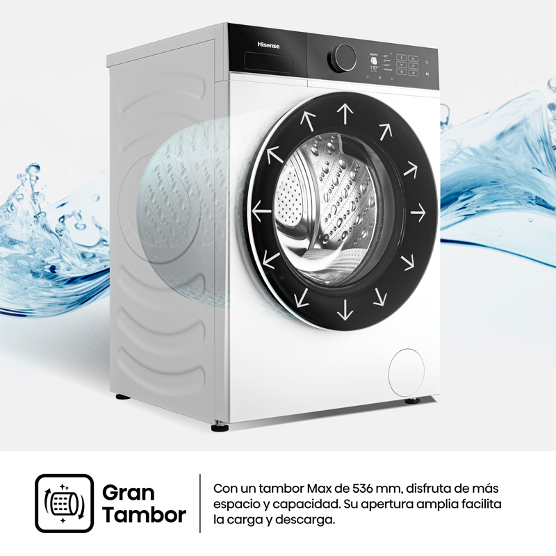 Lavadora de carga frontal Hisense WF5i9043BWFS – 9 kg, 1.400 rpm, Wi‑Fi