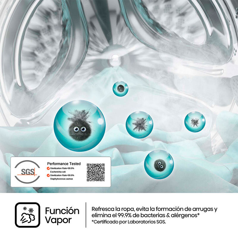 Lavadora frontal Hisense WFQP801419VM – 8 kg, Clase A, Motor Inverter