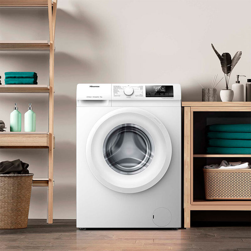 Lavadora frontal Hisense WFQP801419VM – 8 kg, Clase A, Motor Inverter