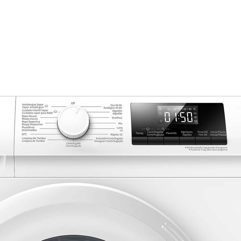 Lavadora frontal Hisense WFQP801419VM – 8 kg, Clase A, Motor Inverter