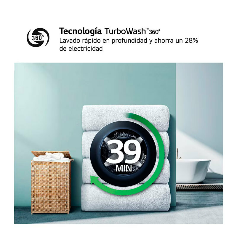 Lavadora carga frontal LG F0P3CYV2E – 20 kg, AI Direct Drive, TurboWash360