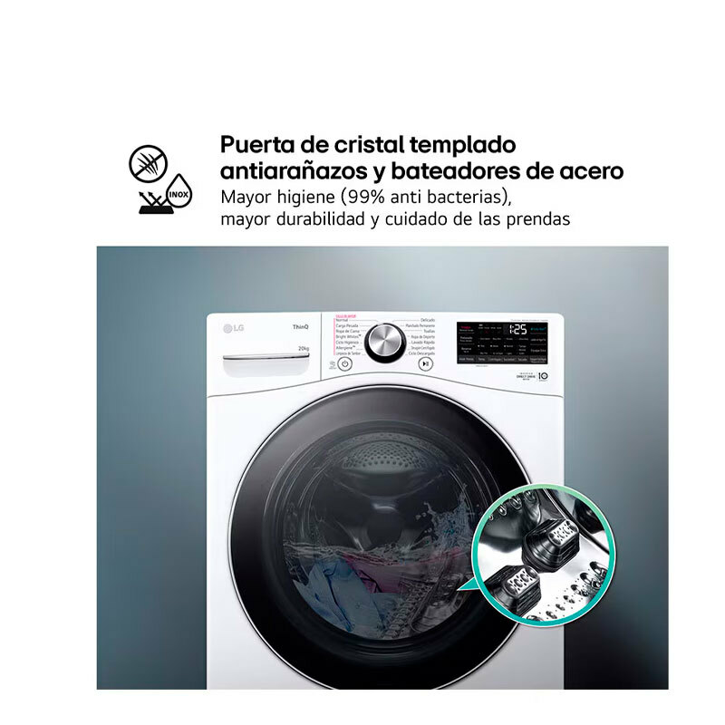 Lavadora carga frontal LG F0P3CYV2W – 20 kg, Inverter AI DD, TurboWash360