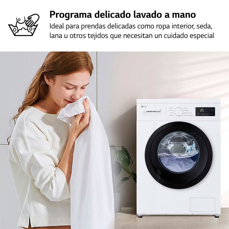 Lavadora carga frontal LG F4A10S8NWK – 8 kg, 1.400 rpm, Clase A