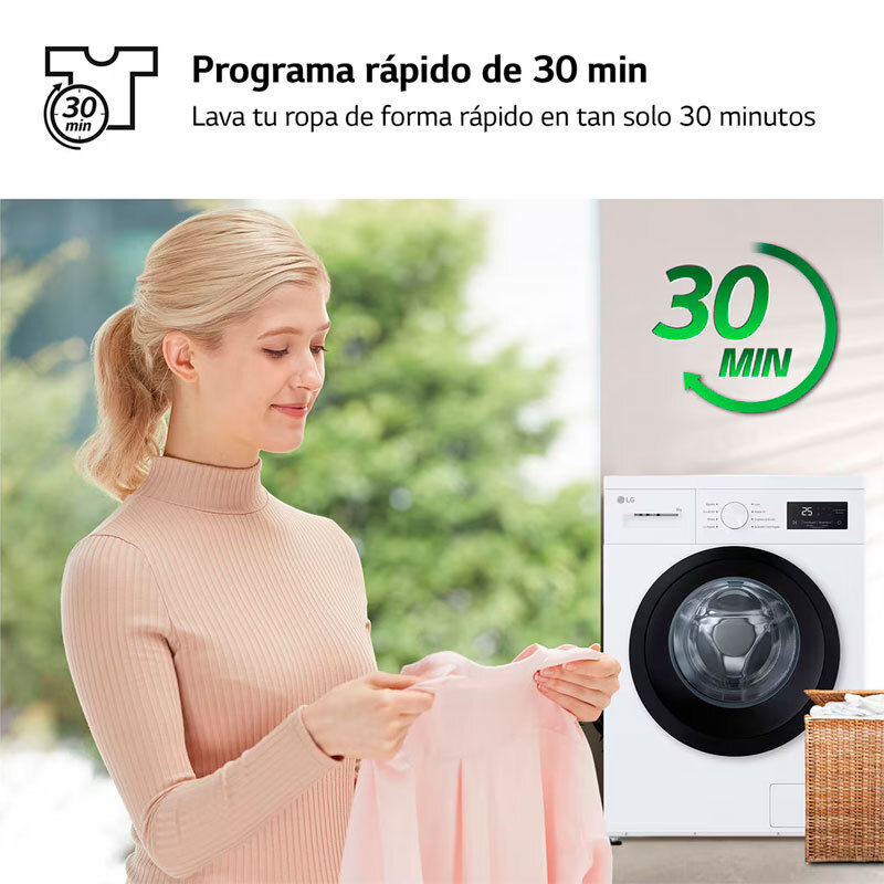 Lavadora carga frontal LG F4A10S8NWK – 8 kg, 1.400 rpm, Clase A
