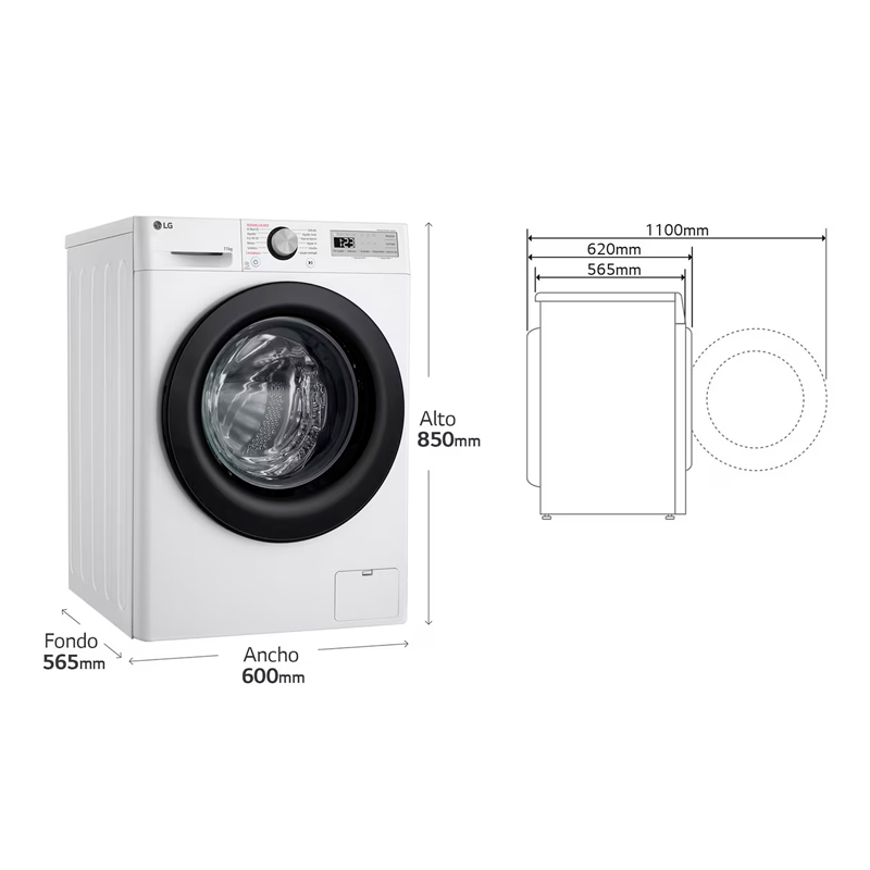 Lavadora carga frontal LG F4WR5011A6F – 11 kg, 1.350 rpm, AI Direct Drive